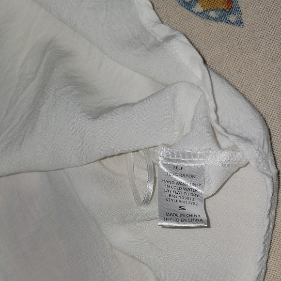 Savanna Jane White Blouse with Pink Floral Embroidery - Picture 3 of 3